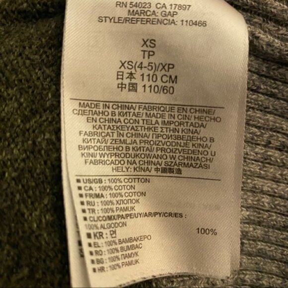 Gap LS forest green grey striped sweater shirt XS - Picture 5 of 6